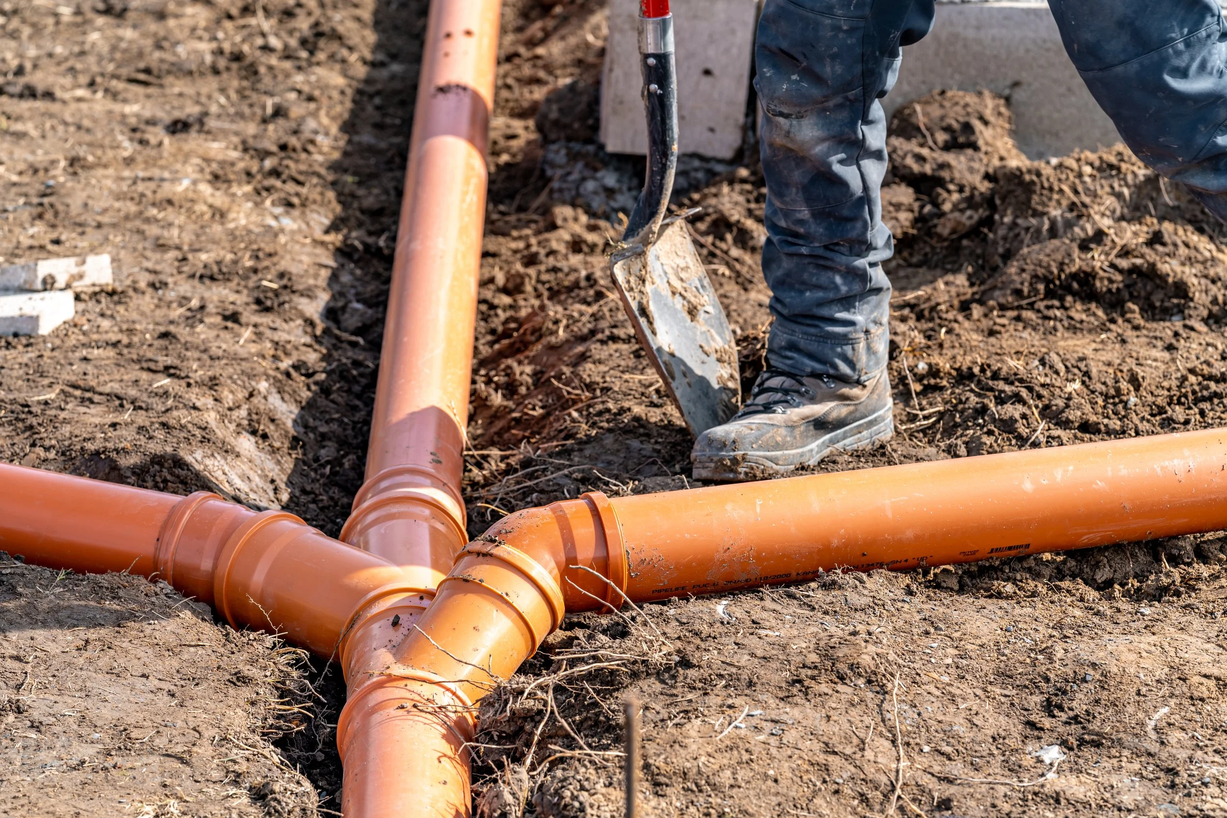 Sewer pipe repair and maintenance work